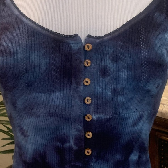 NWT Free People Rory Henley Top Tie Dye Navy M - Picture 8 of 13